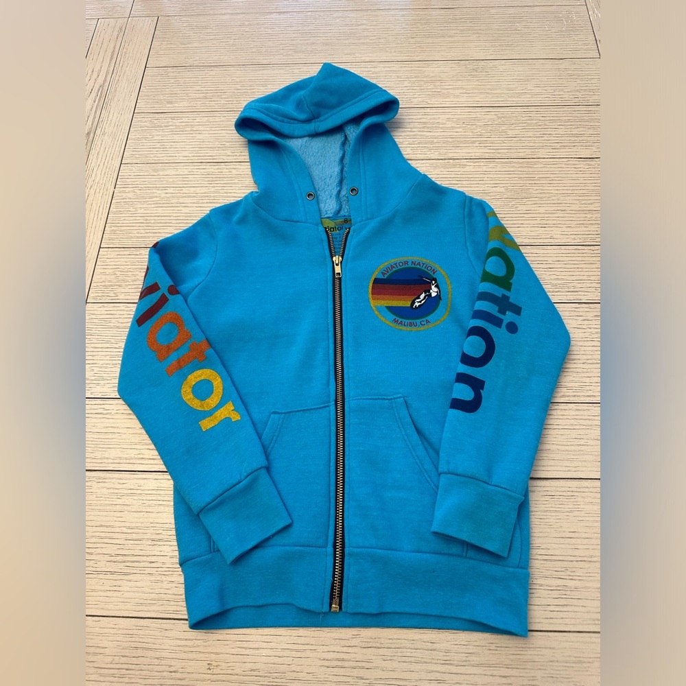 NWOT AVIATOR NATION KIDS ZIP UP HOODIE SIZE 8